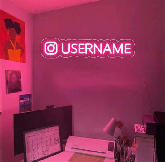 IG Name neon sign 8 x 24 (7-12 letters)